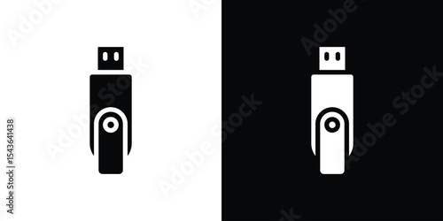 Inclined pendrive icon collection. line stroke icon. EPS 10