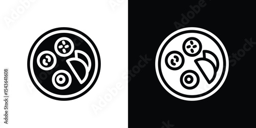 Indian thali icon collection. line stroke icon. EPS 10