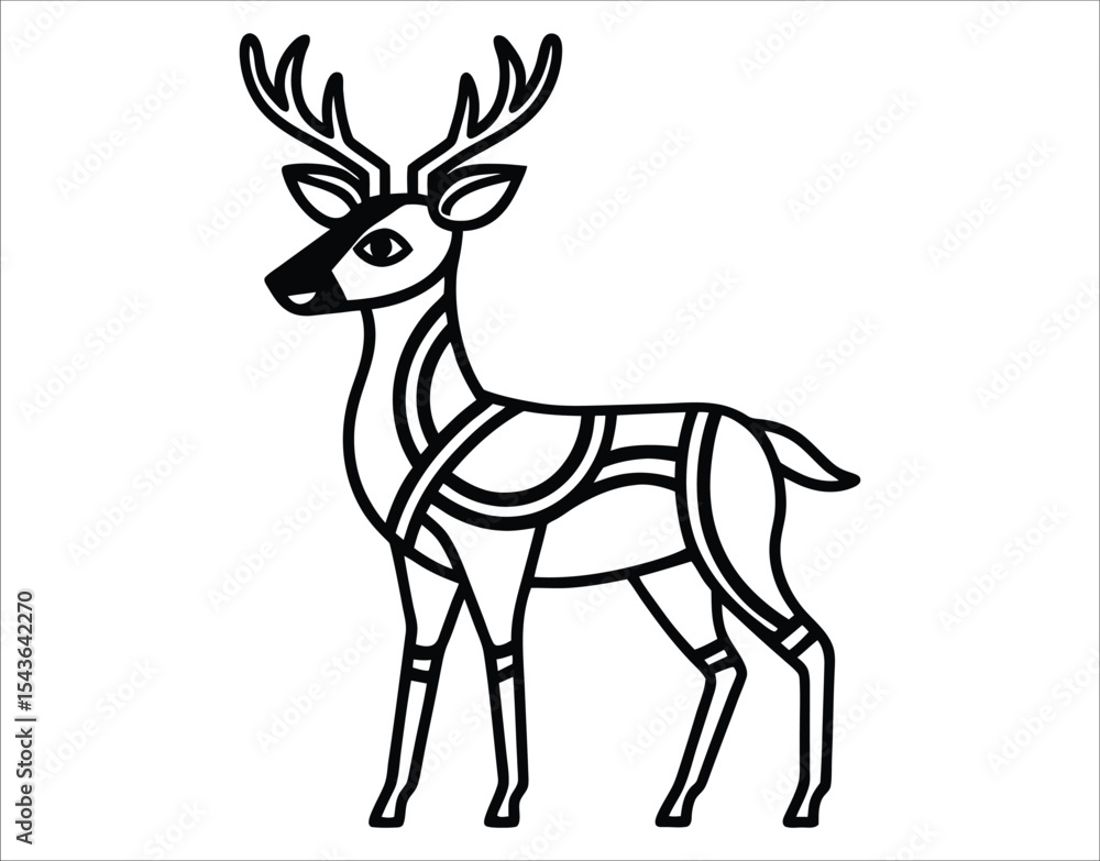 Obraz premium Deer Logo Template – Tribal Vector Design