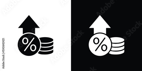 Interest growth icon collection. line stroke icon. EPS 10
