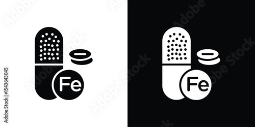Iron capsule icon collection. line stroke icon. EPS 10