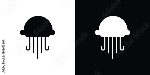 Jellyfish icon collection. line stroke icon. EPS 10
