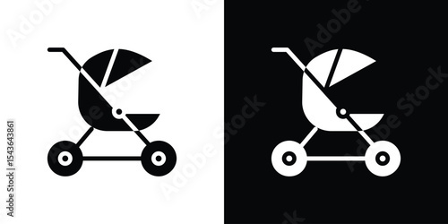Jogging stroller icon collection. line stroke icon. EPS 10