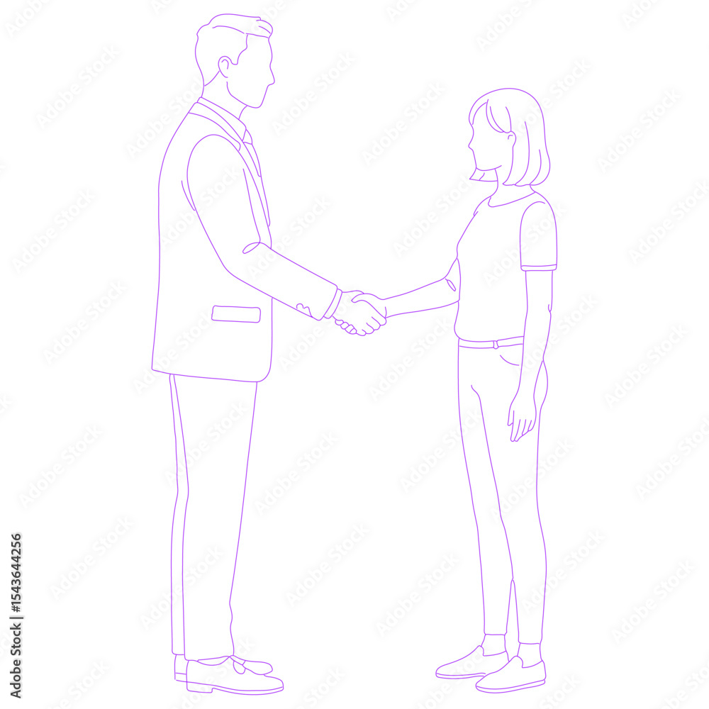two people shaking hands lineart illustration two people shaking hands lineart illustration