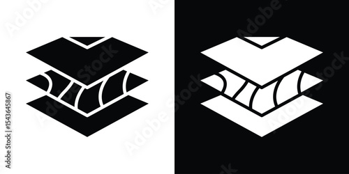 Land layers icon collection. line stroke icon. EPS 10