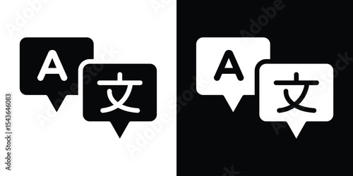 Language icon collection. line stroke icon. EPS 10
