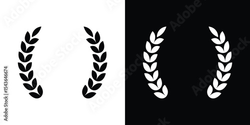 Laurel wreath icon collection. line stroke icon. EPS 10