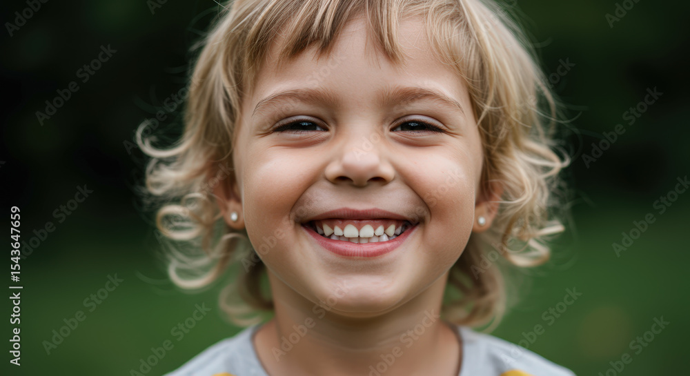 Joyful Little Girl's Portrait Outdoors Joyful Little Girl's Portrait Outdoors