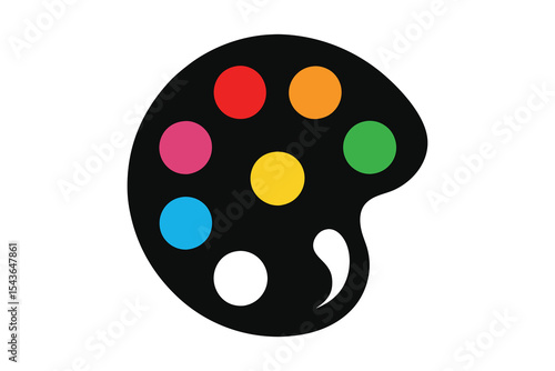 artists palette silhouette on white background