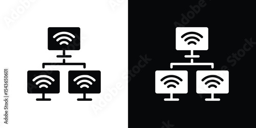 Local network icon collection. line stroke icon. EPS 10