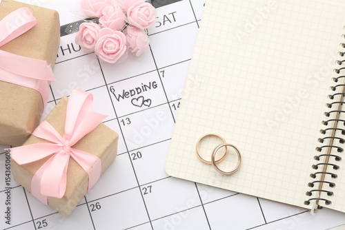 Happily Ever After - Images for Perfect Wedding Planning - planning calendar, rings and flowers, wedding checklist.