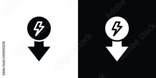 Low electricity consumption icon collection. line stroke icon. EPS 10