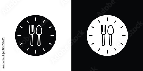 Lunch time icon collection. line stroke icon. EPS 10