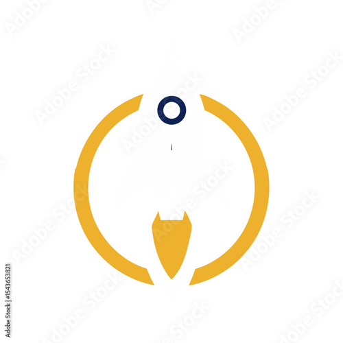 Abstract rocket launch startup icon design