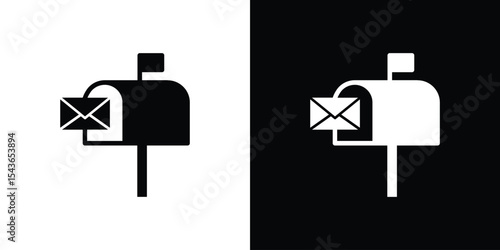 Mailbox icon collection. line stroke icon. EPS 10