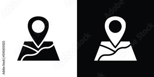 Map icon collection. line stroke icon. EPS 10