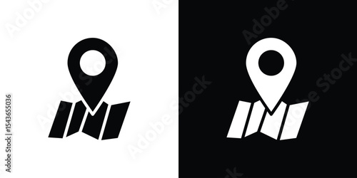 Map icon collection. line stroke icon. EPS 10