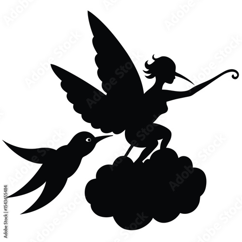 fashionable diva with shopping bags silhouette