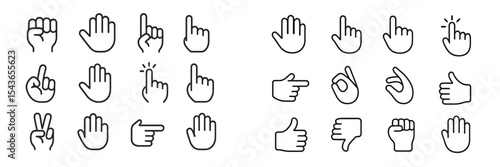 Different hand gestures representing various meanings in communication and expression shown on a white background