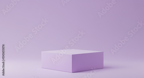 Minimalist purple cube product display on a solid color studio background with soft lighting