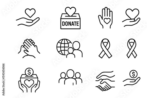 Heartfelt symbols of compassion and community support for charitable initiatives and donations