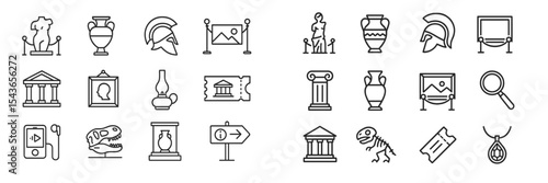 Exhibits showcasing ancient artifacts and historical figures in a cultural center or museum setting