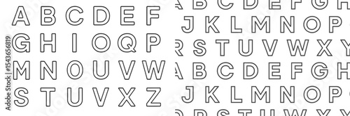 Collection of uppercase letters arranged in a grid pattern for educational purposes