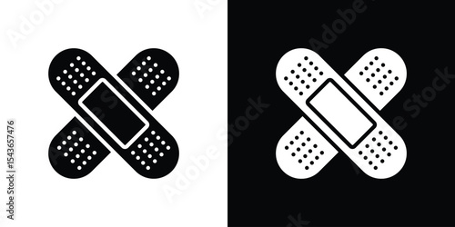 Medical patch icon collection. line stroke icon. EPS 10