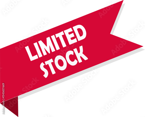 Limited Stock Red Ribbon Vector