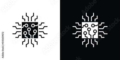 Microchip icon collection. line stroke icon. EPS 10