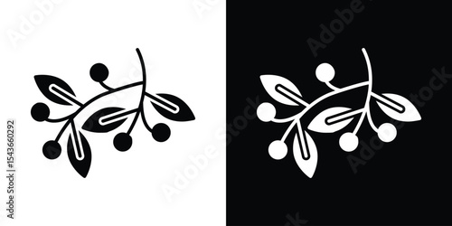 Mistletoe icon collection. line stroke icon. EPS 10