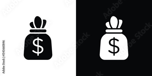 Money bag icon collection. line stroke icon. EPS 10