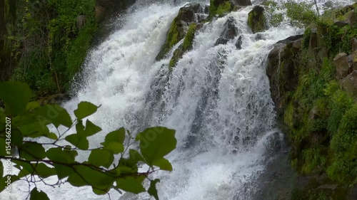 abundant waterfall of water with rocks