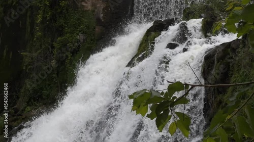 abundant waterfall of water with rocks