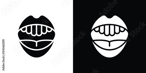 Mouth icon collection. line stroke icon. EPS 10