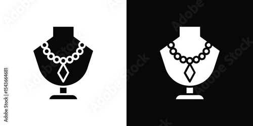 Necklace display icon collection. line stroke icon. EPS 10