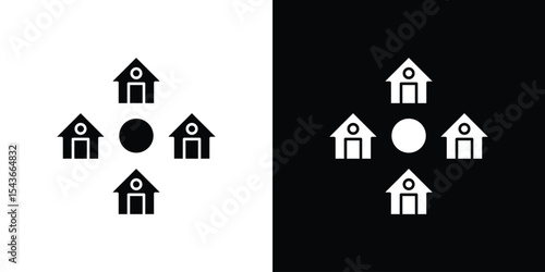 Neighbor icon collection. line stroke icon. EPS 10
