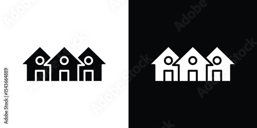 Neighborhood icon collection. line stroke icon. EPS 10