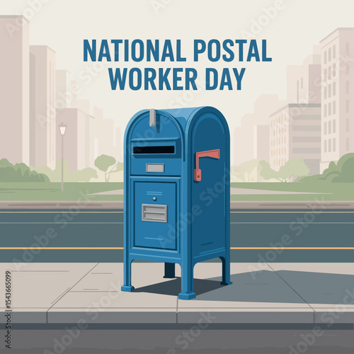 National Postal Worker Day Mailbox Appreciation Illustration