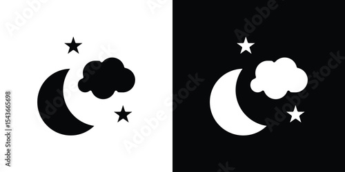 Night icon collection. line stroke icon. EPS 10
