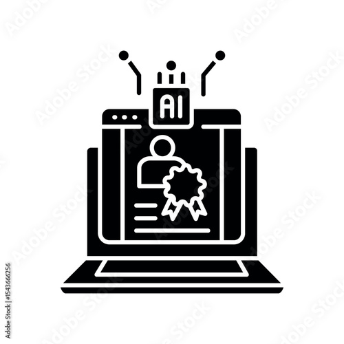 generation student resumes black flat icon for digital and print projects.