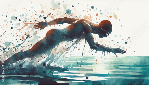 man jumping in water