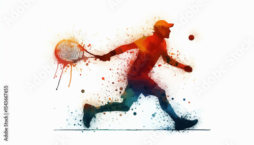 vector illustration of a tennis player 