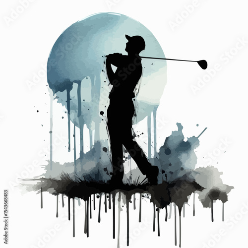 Silhouette of a golf player 