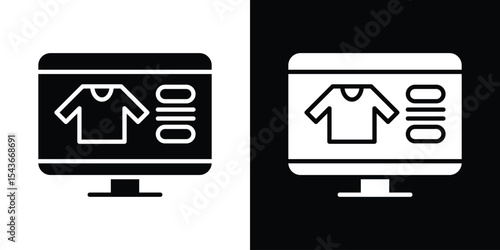 Online clothes shopping icon collection. line stroke icon. EPS 10