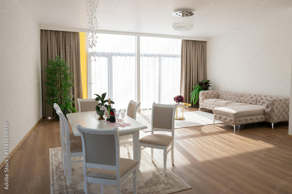 modern luxury dining room interior, 3d render modern luxury dining room interior, 3d render