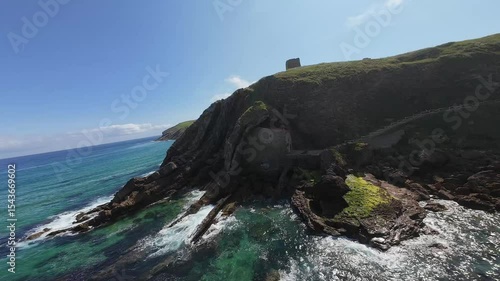 Hermitage of Santa Justa, Hermitage, Chapel, Small seaside church, Rock chapel, Cliffside chapel, Hermitage by the sea, Seaside chapel, Small church on the beach, Ancient coastal chapel, Stone chapel,