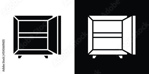 Open safe box icon collection. line stroke icon. EPS 10