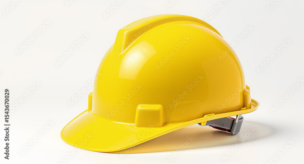 Fototapeta premium Yellow construction safety helmet isolated on white background