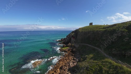 Hermitage of Santa Justa, Hermitage, Chapel, Small seaside church, Rock chapel, Cliffside chapel, Hermitage by the sea, Seaside chapel, Small church on the beach, Ancient coastal chapel, Stone chapel,